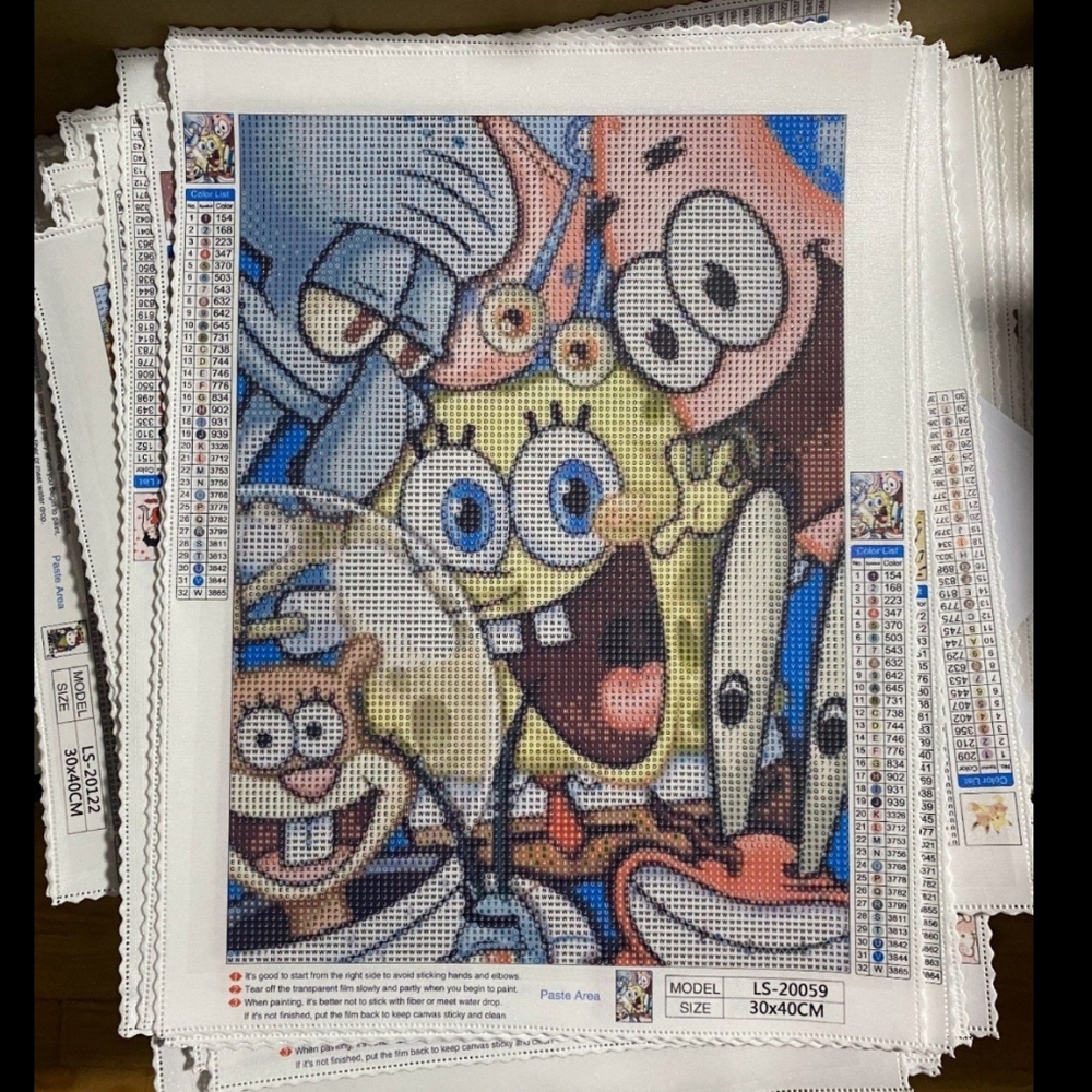 Spongebob and Friends DIY 5D Full Round Drill Diamond Painting